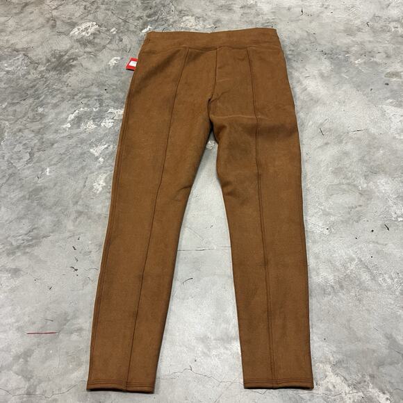 NEW Spanx Faux Suede Leggings In Rich Caramel Brown Size Medium Petite - Picture 3 of 7